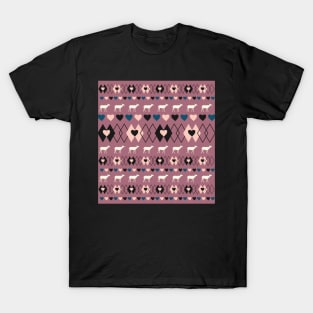 Romantic pattern with deer in purple T-Shirt